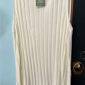 Sleeveless Ribbed Top in Cream